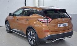 15 949 р. Защита заднего бампера (Ø42 мм волна, нержавейка) SLITKOFF Nissan Murano 3 Z52 дорестайлинг (2015-2022)  с доставкой в г. Королёв. Увеличить фотографию 2