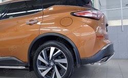 15 949 р. Защита заднего бампера (Ø42 мм волна, нержавейка) SLITKOFF Nissan Murano 3 Z52 дорестайлинг (2015-2022)  с доставкой в г. Королёв. Увеличить фотографию 3