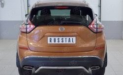 Защита заднего бампера (Ø42 мм волна под машину, нержавейка) SLITKOFF Nissan Murano 3 Z52 дорестайлинг (2015-2022)