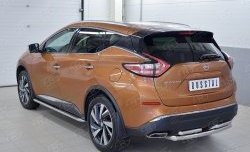 18 749 р. Защита заднего бампера (2 трубы Ø63 и 42 мм, нержавейка) SLITKOFF  Nissan Murano  3 Z52 (2015-2022) дорестайлинг  с доставкой в г. Королёв. Увеличить фотографию 2