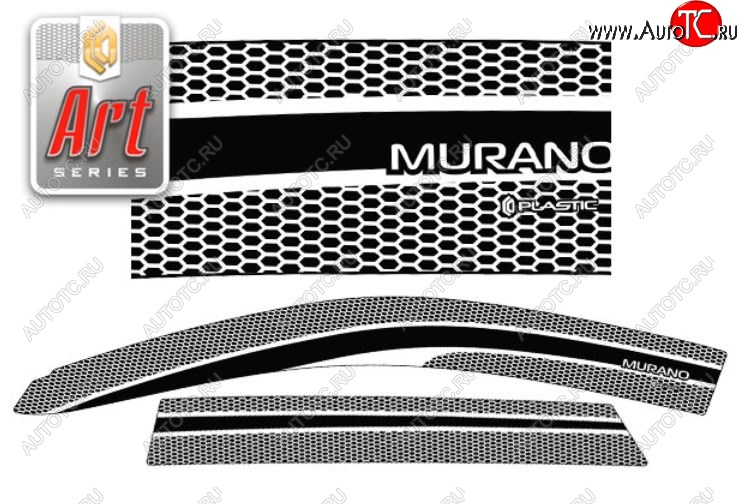 2 289 р. Дефлектора окон CA-Plastic  Nissan Murano  1 Z50 (2002-2009) (Серия Art белая, Без хром.молдинга)  с доставкой в г. Королёв