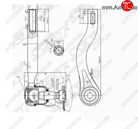 749 р. Правый наконечник рулевой тяги SAT  Nissan Navara  2 D40 (2004-2010) дорестайлинг  с доставкой в г. Королёв