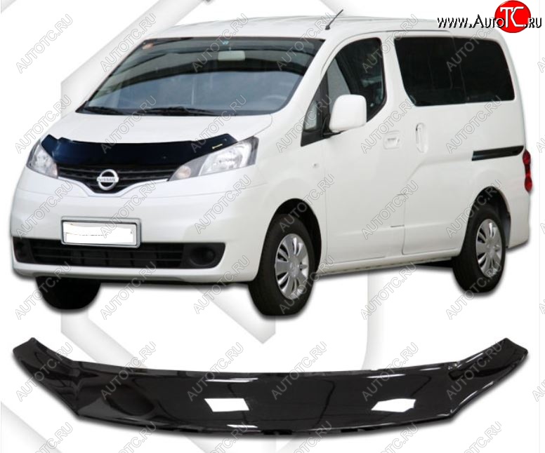 1 979 р. Дефлектор капота CA-Plastiс  Nissan NV200  Euro (2009-2025) (Classic черный, Без надписи)  с доставкой в г. Королёв