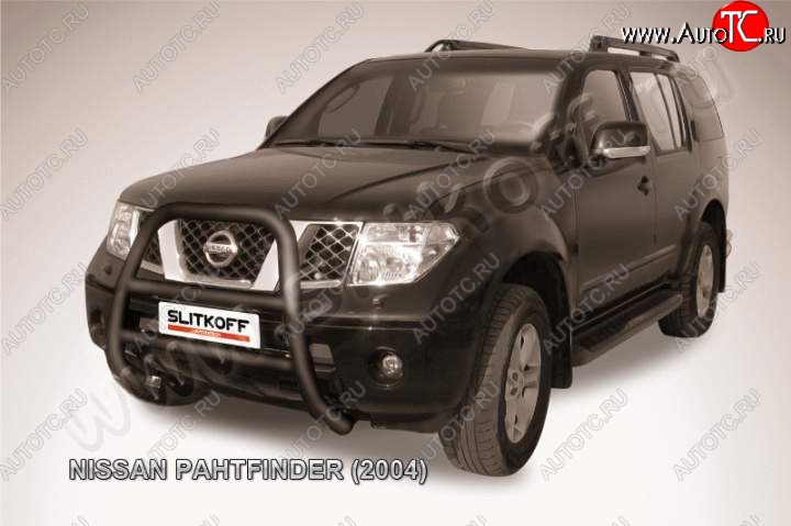 27 449 р. Кенгурятник d76 высокий Nissan Pathfinder R51 дорестайлинг (2004-2007) (Цвет: серебристый)  с доставкой в г. Королёв