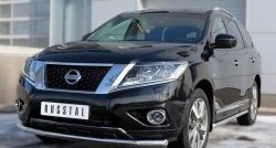 15 999 р. Одинарная защита переднего бампера диаметром 63 мм SLITKOFF Nissan Pathfinder R52 дорестайлинг (2012-2017)  с доставкой в г. Королёв. Увеличить фотографию 2