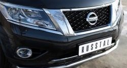 15 999 р. Одинарная защита переднего бампера диаметром 63 мм SLITKOFF Nissan Pathfinder R52 дорестайлинг (2012-2017)  с доставкой в г. Королёв. Увеличить фотографию 3