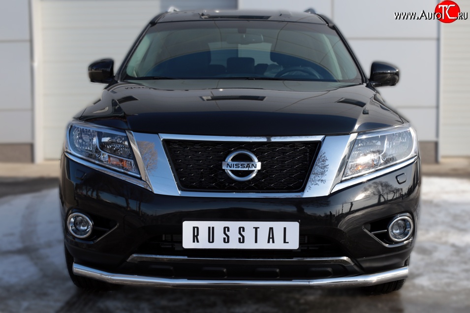 15 999 р. Одинарная защита переднего бампера диаметром 63 мм SLITKOFF Nissan Pathfinder R52 дорестайлинг (2012-2017)  с доставкой в г. Королёв