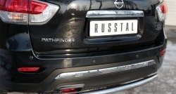 12 649 р. Защита заднего бампера (Ø63 мм, нержавейка) SLITKOFF Nissan Pathfinder R52 дорестайлинг (2012-2017)  с доставкой в г. Королёв. Увеличить фотографию 2