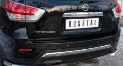 16 349 р. Защита заднего бампера (Ø63 мм уголки, нержавейка) SLITKOFF Nissan Pathfinder R52 дорестайлинг (2012-2017)  с доставкой в г. Королёв. Увеличить фотографию 2