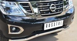 21 849 р. Защита переднего бампера (Ø63 мм волна, нержавейка) SLITKOFF Nissan Patrol 6 Y62 дорестайлинг (2010-2014)  с доставкой в г. Королёв. Увеличить фотографию 2