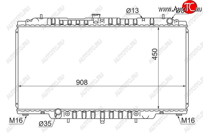 13 549 р. Радиатор двигателя SAT (пластинчатый, RD28/TD42/ZD30, МКПП/АКПП) Nissan Patrol 5 Y61 2-ой рестайлинг (2004-2010)  с доставкой в г. Королёв