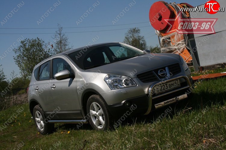 10 889 р. Защита переднего бампера Souz-96 (d60) Nissan Qashqai 1 дорестайлинг (2007-2010)  с доставкой в г. Королёв