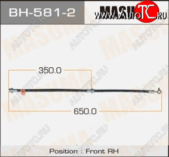 1 429 р. Правый передний тормозной шланг MASUMA Nissan Qashqai 1 дорестайлинг (2007-2010)  с доставкой в г. Королёв