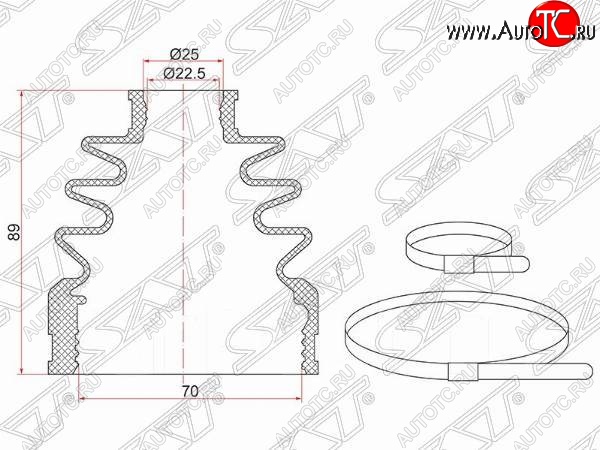 669 р. Пыльник ШРУСа (внутренний) SAT  Nissan Qashqai  1 (2007-2013), Toyota Corolla  E120 (2000-2004)  с доставкой в г. Королёв