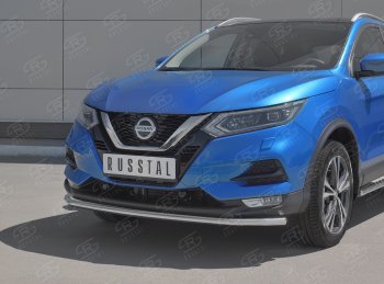 15 499 р. Защита переднего бампера (Ø42 мм, нержавейка) SLITKOFF  Nissan Qashqai  2 (2017-2022) J11 рестайлинг  с доставкой в г. Королёв. Увеличить фотографию 2