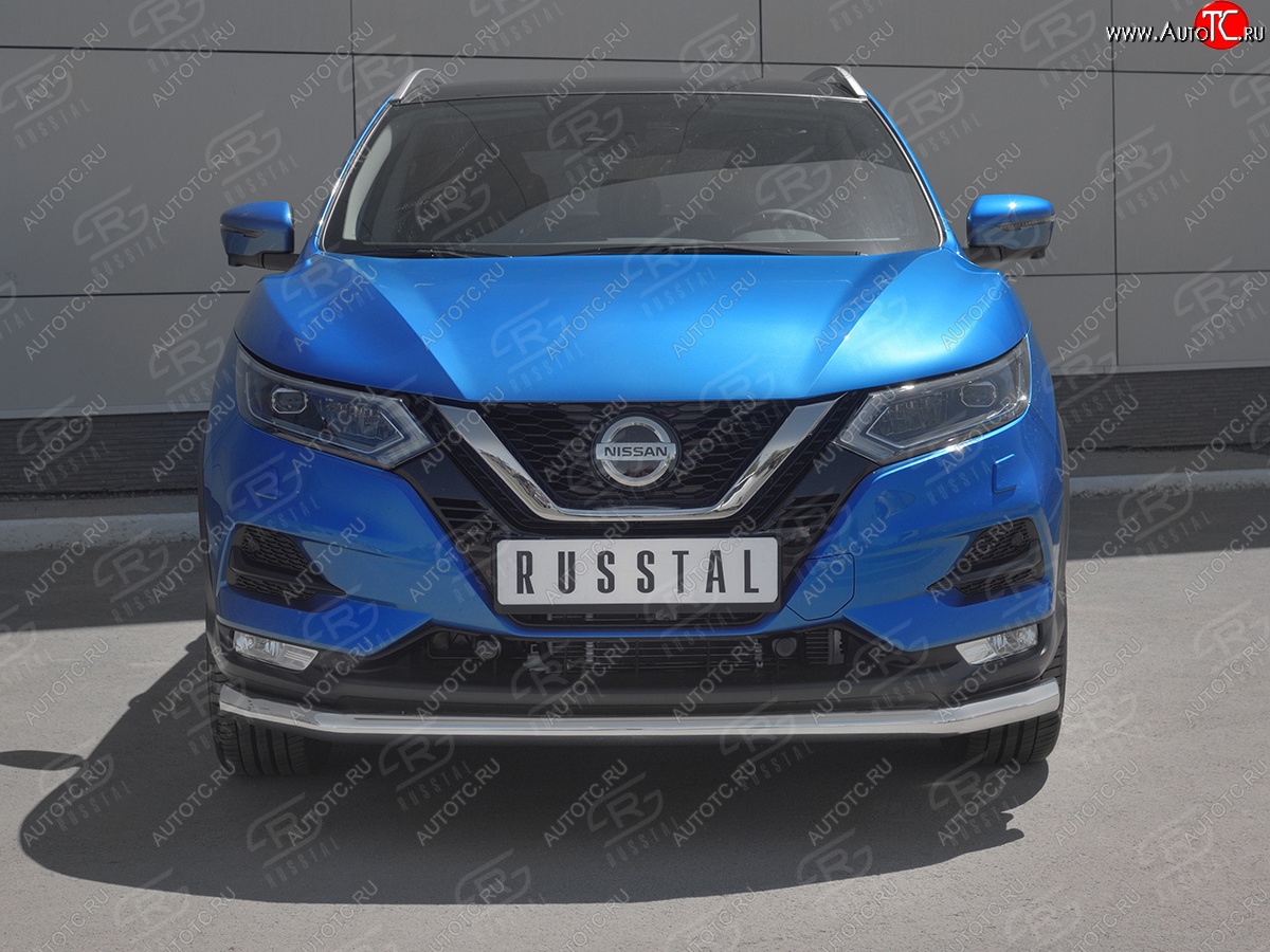 16 449 р. Защита переднего бампера (Ø 63 мм, нержавейка) SLITKOFF  Nissan Qashqai  2 (2017-2022) J11 рестайлинг  с доставкой в г. Королёв