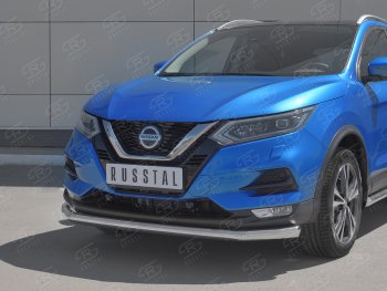 16 449 р. Защита переднего бампера (Ø 63 мм, нержавейка) SLITKOFF  Nissan Qashqai  2 (2017-2022) J11 рестайлинг  с доставкой в г. Королёв. Увеличить фотографию 2