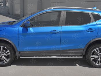 21 749 р. Защита порогов (Ø75x42 мм с проступью, нержавейка) Russtal Nissan Qashqai 2 J11 рестайлинг (2017-2022)  с доставкой в г. Королёв. Увеличить фотографию 2