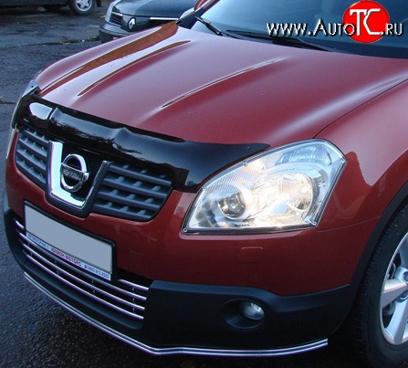 2 879 р. Дефлектор капота NovLine  Nissan Qashqai +2  1 (2008-2010) J10 дорестайлинг  с доставкой в г. Королёв