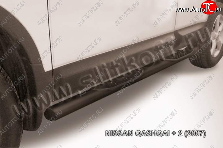 13 749 р. Защита порогов Slitkoff  Nissan Qashqai +2  1 (2008-2010) J10 дорестайлинг (Цвет: серебристый)  с доставкой в г. Королёв