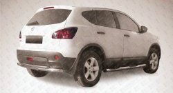 Двойная защита заднего бампера из труб диаметрами по 57 мм Slitkoff Nissan Qashqai +2 1 J10 дорестайлинг (2008-2010)