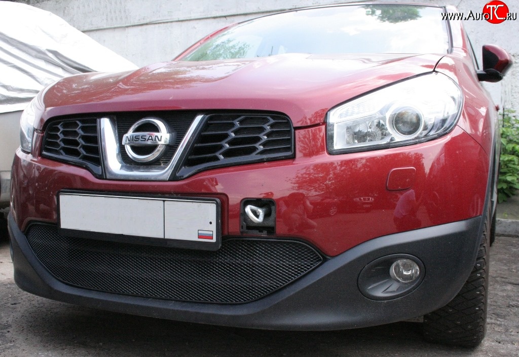 3 899 р. Сетка на бампер Novline Nissan Qashqai 1 J10 рестайлинг (2010-2013)  с доставкой в г. Королёв