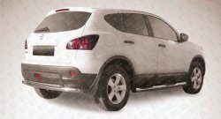 Двойная защита заднего бампера из двух труб диаметром 57 и 42 мм Slitkoff Nissan Qashqai 1 J10 рестайлинг (2010-2013)