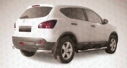 Защита заднего бампера из двух боковых уголков диаметром 57 мм Slitkoff Nissan Qashqai 1 J10 рестайлинг (2010-2013)