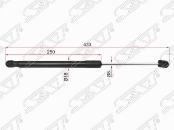 1 199 р. Газовый упор капота SAT Nissan Teana 3 L33 дорестайлинг (2014-2020)  с доставкой в г. Королёв. Увеличить фотографию 1