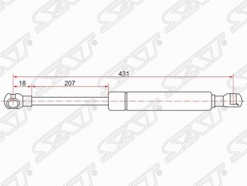 Газовый упор капота SAT Nissan (Нисан) Teana (Тиана)  1 J31 (2003-2005) 1 J31 дорестайлинг