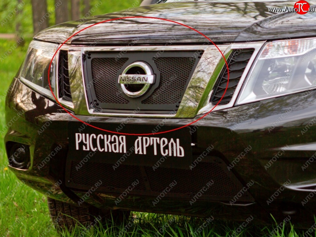 1 379 р. Защитная сетка решетки радиатора РА Nissan Terrano D10 дорестайлинг (2013-2016)  с доставкой в г. Королёв