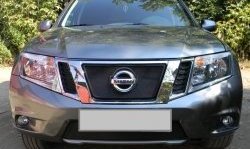 1 469 р. Нижняя сетка на бампер Russtal (черная) Nissan Terrano D10 дорестайлинг (2013-2016)  с доставкой в г. Королёв. Увеличить фотографию 4