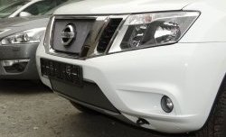 1 539 р. Нижняя сетка на бампер Russtal (хром) Nissan Terrano D10 дорестайлинг (2013-2016)  с доставкой в г. Королёв. Увеличить фотографию 2