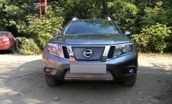 1 539 р. Нижняя сетка на бампер Russtal (хром) Nissan Terrano D10 дорестайлинг (2013-2016)  с доставкой в г. Королёв. Увеличить фотографию 4