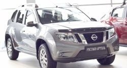 1 199 р. Зимняя заглушка решетки переднего бампера РА Nissan Terrano D10 дорестайлинг (2013-2016)  с доставкой в г. Королёв. Увеличить фотографию 2