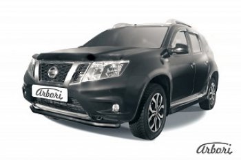 7 199 р. Защита переднего бампера Arbori (черная, 1 труба d57 mm). Nissan Terrano D10 рестайлинг (2016-2022)  с доставкой в г. Королёв. Увеличить фотографию 1