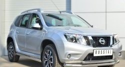 15 849 р. Защита переднего бампера (2 трубыØ63 и 42 мм, нержавейка) SLITKOFF Nissan Terrano D10 рестайлинг (2016-2022)  с доставкой в г. Королёв. Увеличить фотографию 4