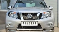 15 849 р. Защита переднего бампера (2 трубыØ63 и 42 мм, нержавейка) SLITKOFF Nissan Terrano D10 рестайлинг (2016-2022)  с доставкой в г. Королёв. Увеличить фотографию 1