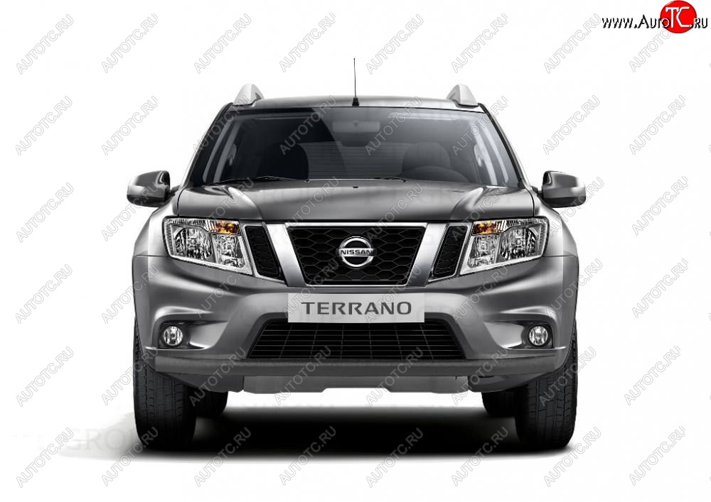 4 299 р. Защита переднего бампера (одинарная, Ø63 мм) Petroil Tuning Nissan Terrano D10 дорестайлинг (2013-2016) (Серебристый (Искра))  с доставкой в г. Королёв