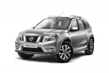 4 299 р. Защита переднего бампера (одинарная, Ø63 мм) Petroil Tuning Nissan Terrano D10 дорестайлинг (2013-2016) (Серебристый (Искра))  с доставкой в г. Королёв. Увеличить фотографию 2