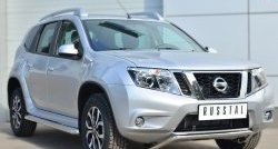 13 699 р. Защита переднего бампера (Ø42 мм волна, нержавейка) SLITKOFF  Nissan Terrano  D10 (2013-2022) дорестайлинг, рестайлинг  с доставкой в г. Королёв. Увеличить фотографию 4