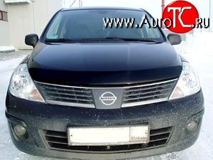 4 599 р. Дефлектор капота NovLine Nissan Tiida 1 хэтчбэк C11 дорестайлинг, Япония (2004-2007)  с доставкой в г. Королёв