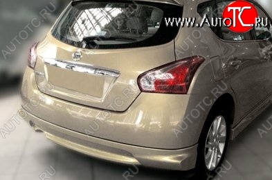 11 449 р. Накладка на задний бампер CT Nissan Tiida 2 хэтчбек C12 (2011-2019) (Неокрашенная)  с доставкой в г. Королёв