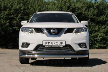 7 699 р. Накладка на решетку переднего бампера Petroil Tuning Nissan X-trail 3 T32 дорестайлинг (2013-2018) (Без парктроника)  с доставкой в г. Королёв. Увеличить фотографию 4