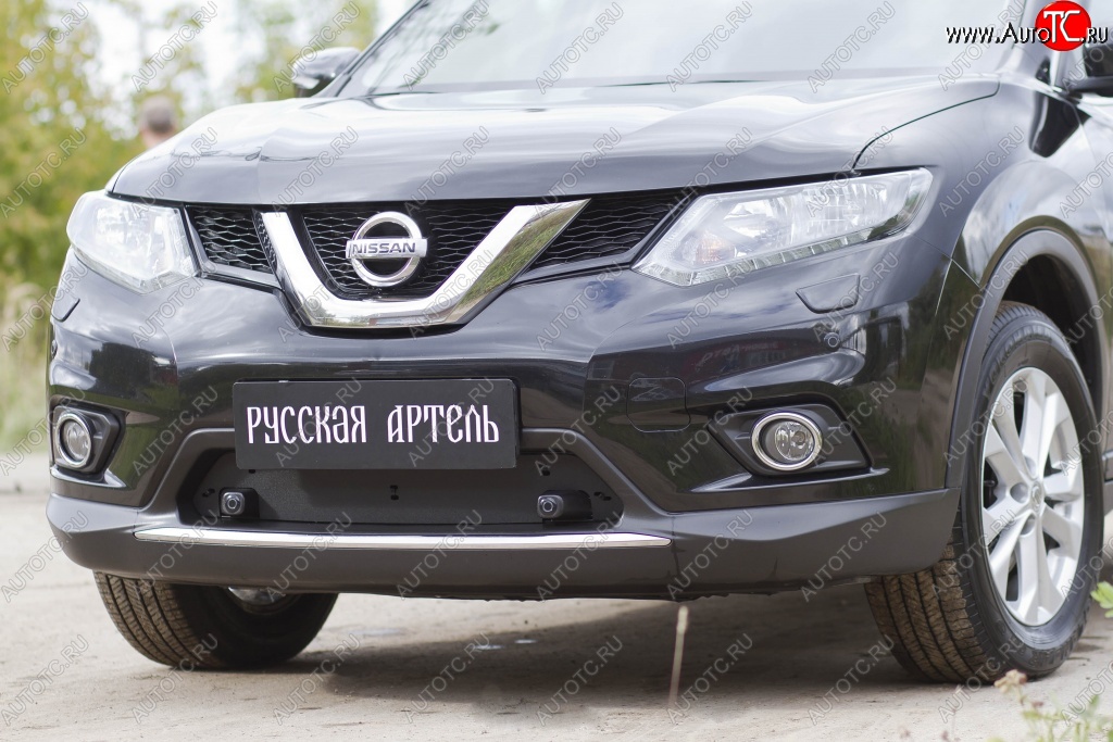 859 р. Зимняя заглушка решетки переднего бампера РА Nissan X-trail 3 T32 дорестайлинг (2013-2018)  с доставкой в г. Королёв