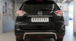 14 849 р. Защита заднего бампера (Ø42 мм волна, нержавейка) SLITKOFF Nissan X-trail 3 T32 рестайлинг (2017-2022)  с доставкой в г. Королёв. Увеличить фотографию 1