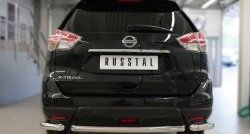 14 549 р. Одинарная защита заднего бампера из трёх труб диаметром 63 мм SLITKOFF Nissan X-trail 3 T32 рестайлинг (2017-2022)  с доставкой в г. Королёв. Увеличить фотографию 1