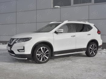 15 249 р. Защита переднего бампера (Ø42 мм, нержавейка) SLITKOFF  Nissan X-trail  3 T32 (2013-2018) дорестайлинг  с доставкой в г. Королёв. Увеличить фотографию 2