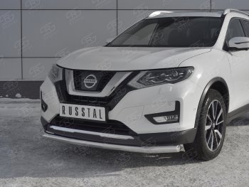 15 699 р. Защита переднего бампера (Ø63 мм, нержавейка) SLITKOFF  Nissan X-trail  3 T32 (2013-2018) дорестайлинг  с доставкой в г. Королёв. Увеличить фотографию 4