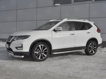 24 999 р. Защита переднего бампера (Ø63 мм с клыками, нержавейка) SLITKOFF Nissan X-trail 3 T32 дорестайлинг (2013-2018)  с доставкой в г. Королёв. Увеличить фотографию 2